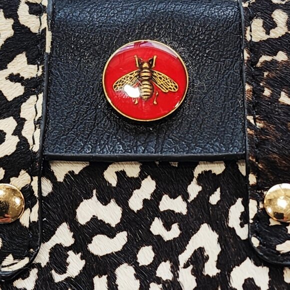 Gucci Vintage Bee Button Adorned Card Case Key Chain/Ring - Picture 2 of 6